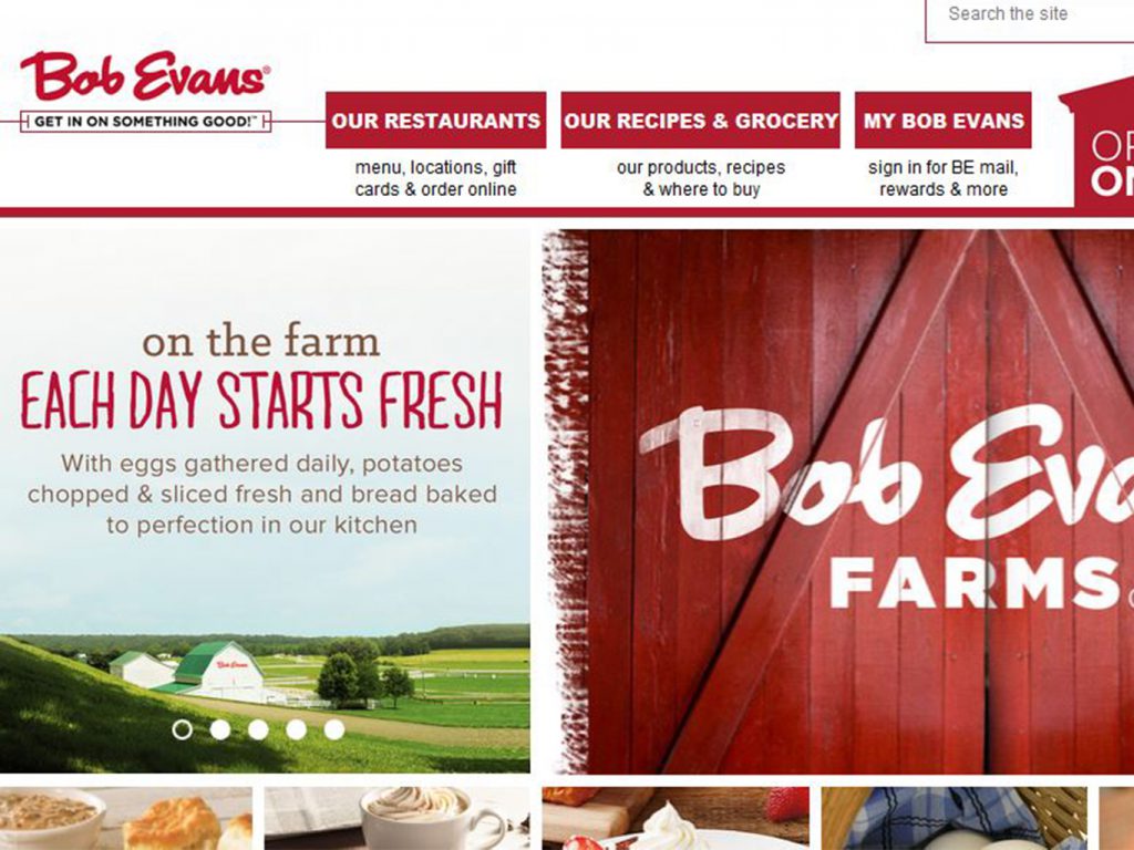 Bob Evans Website Redesign